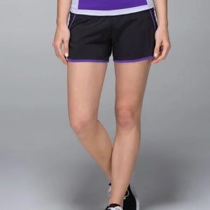 Lululemon Run Times Short: Black and Purple